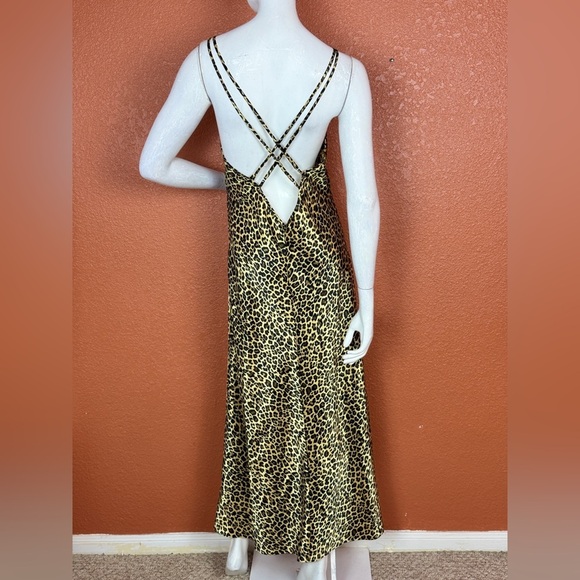 VICTORIA'S SECRET Leopard Print Satin Medium Chemise Full Length Lingerie.  E33 - Picture 10 of 15